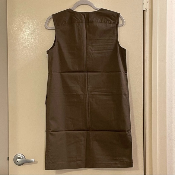 THEORY‎ Utilitarian Stretch Sleeveless Cotton Dress in Cargo Chino St. Wash - Picture 6 of 9